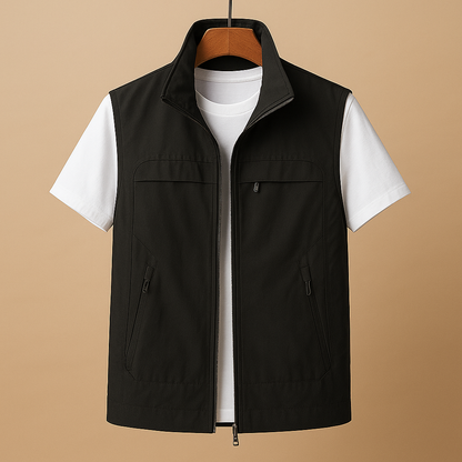 Leichte Herren Weste Outdoor | Kurzarm Bodywarmer mit Reißverschluss 2