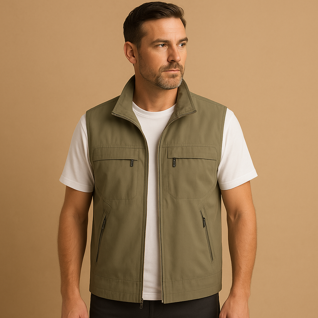Leichte Herren Weste Outdoor | Kurzarm Bodywarmer mit Reißverschluss 3