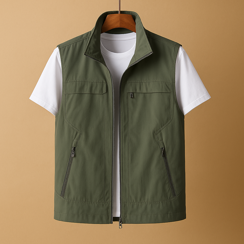 Leichte Herren Weste Outdoor | Kurzarm Bodywarmer mit Reißverschluss 4