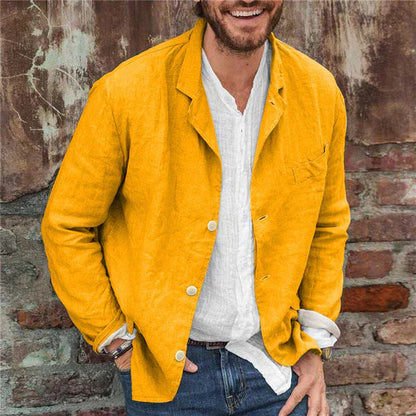 Leichte Sommerjacke Herren | Baumwoll-Leinen-Mix Regular Fit 5