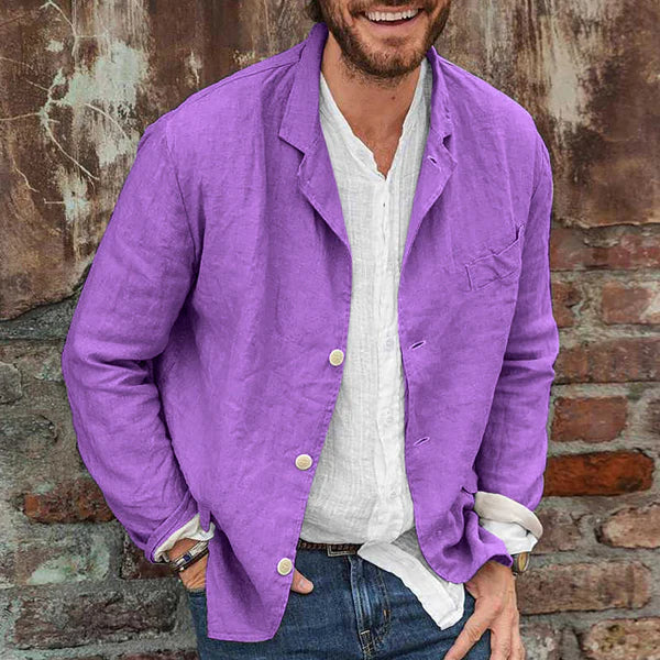 Leichte Sommerjacke Herren | Baumwoll-Leinen-Mix Regular Fit 6