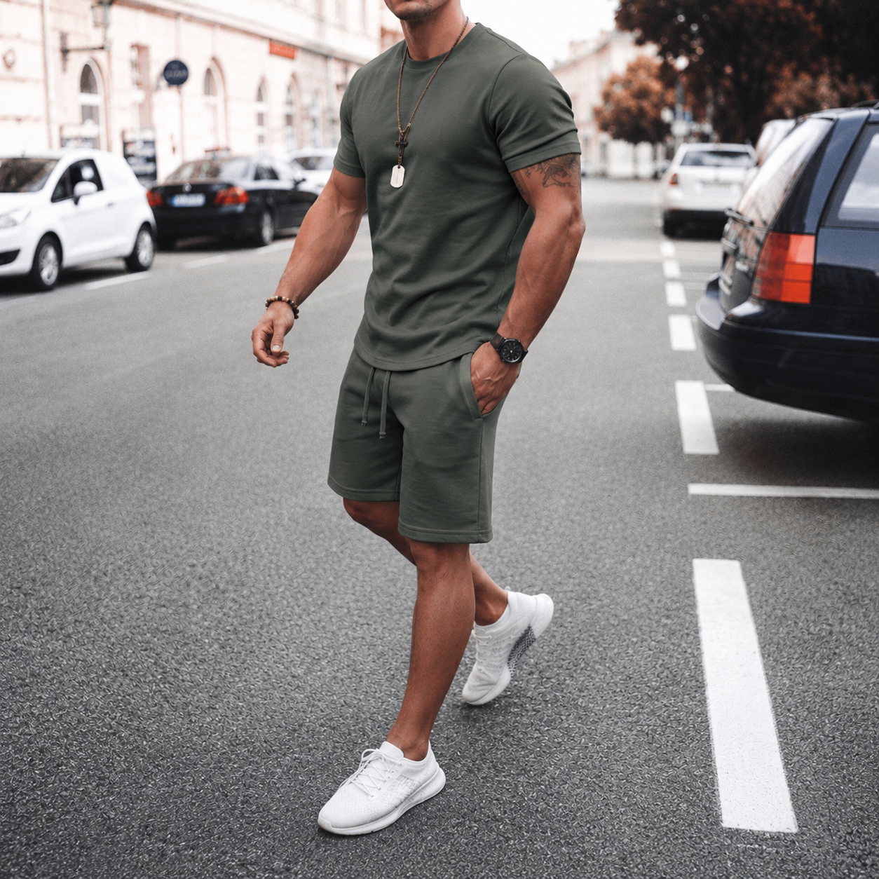 Leichtes T-Shirt und Shorts Set für Herren | Sommer Outfit 3