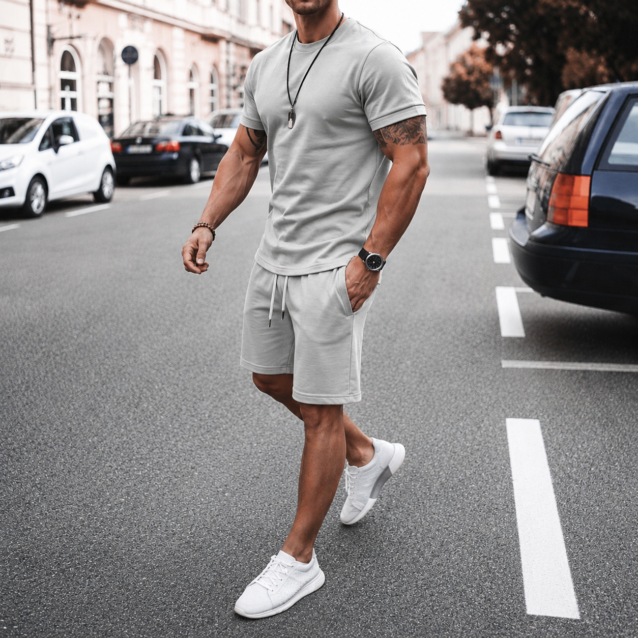 Leichtes T-Shirt und Shorts Set für Herren | Sommer Outfit 4