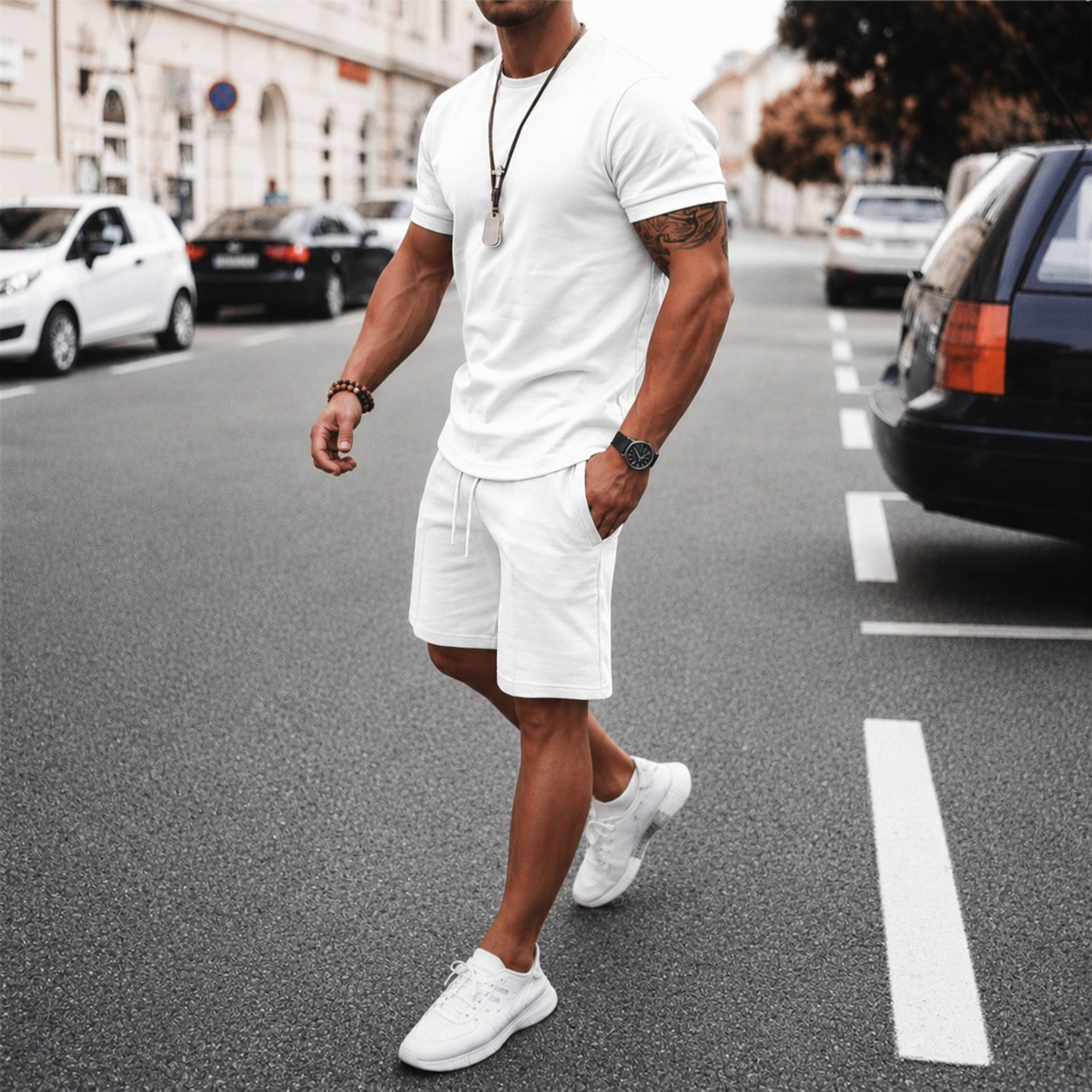 Leichtes T-Shirt und Shorts Set für Herren | Sommer Outfit 6