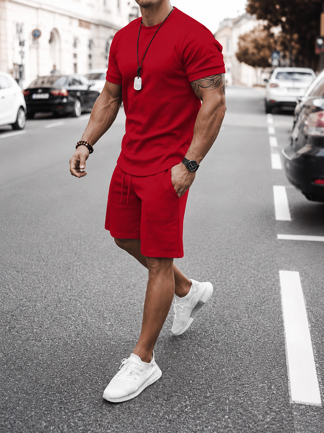 Leichtes T-Shirt und Shorts Set für Herren | Sommer Outfit 7
