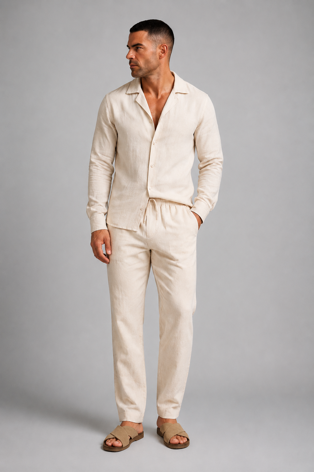 Leinen Lounge-Set Herren | Atmungsaktive Loungewear 1