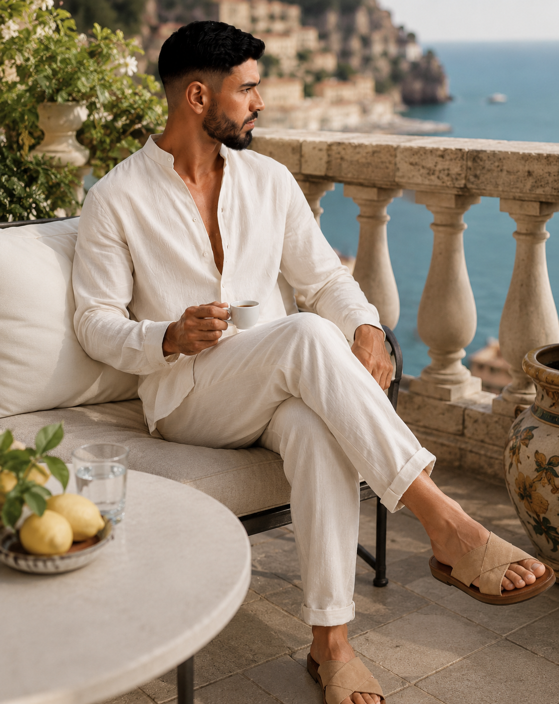 Leinen Loungewear Set für Herren | Atmungsaktive Freizeitbekleidung 3