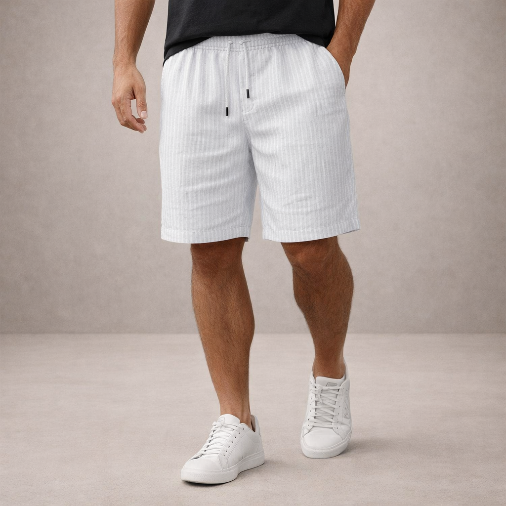 Leinen Shorts Herren | Atmungsaktive Sommerhose Lässig 0