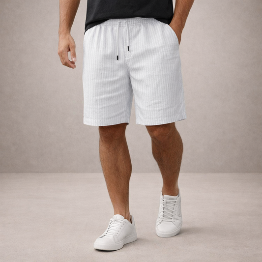 Leinen Shorts Herren | Atmungsaktive Sommerhose Lässig 0