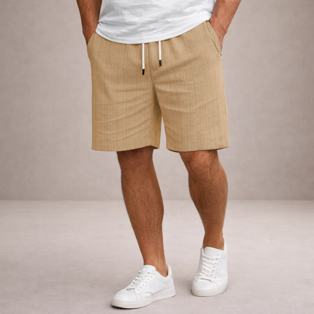 Leinen Shorts Herren | Atmungsaktive Sommerhose Lässig 11