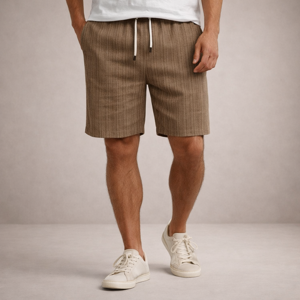 Leinen Shorts Herren | Atmungsaktive Sommerhose Lässig 14
