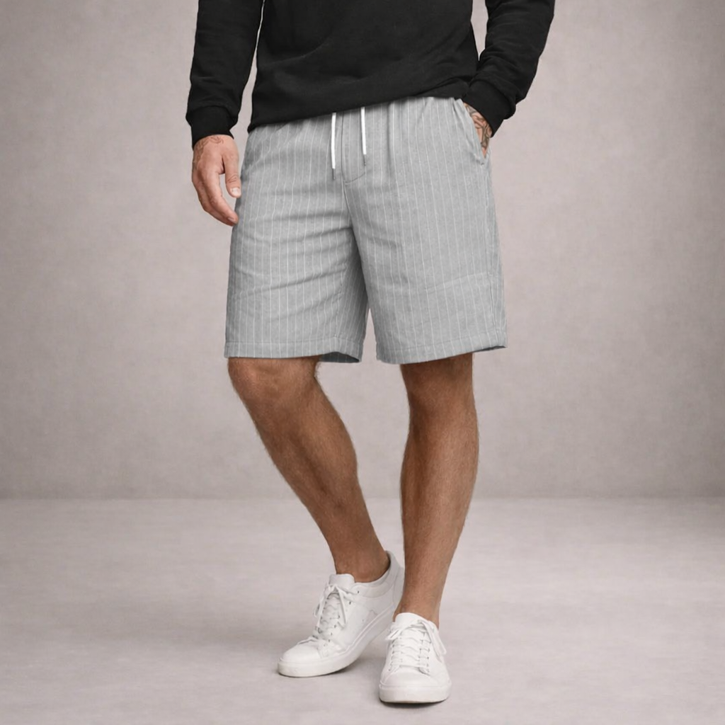 Leinen Shorts Herren | Atmungsaktive Sommerhose Lässig 15