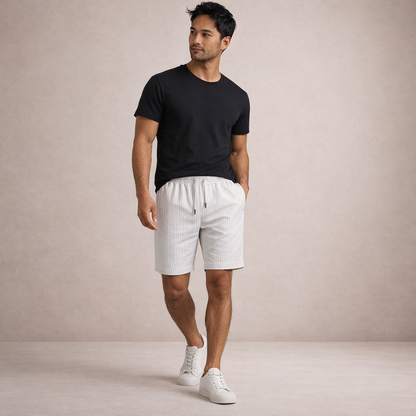 Leinen Shorts Herren | Atmungsaktive Sommerhose Lässig 2