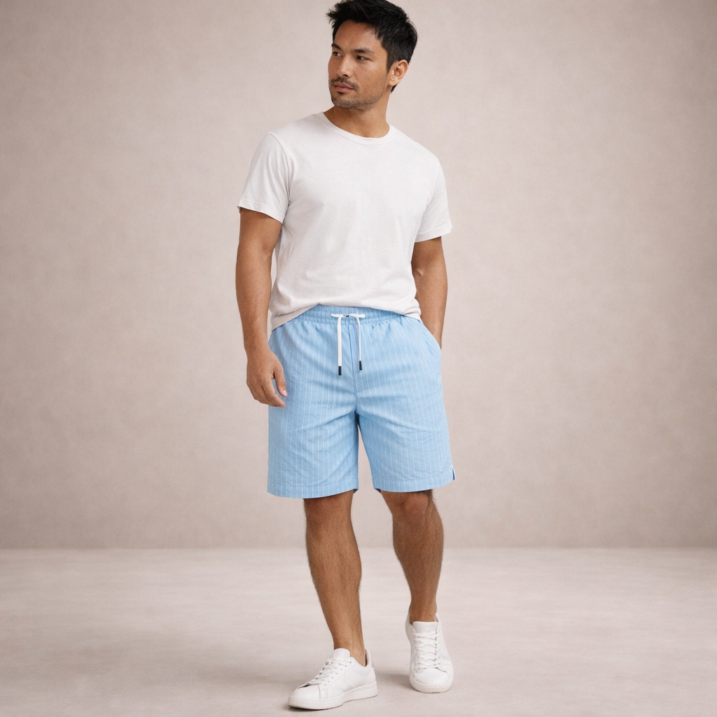 Leinen Shorts Herren | Atmungsaktive Sommerhose Lässig 4
