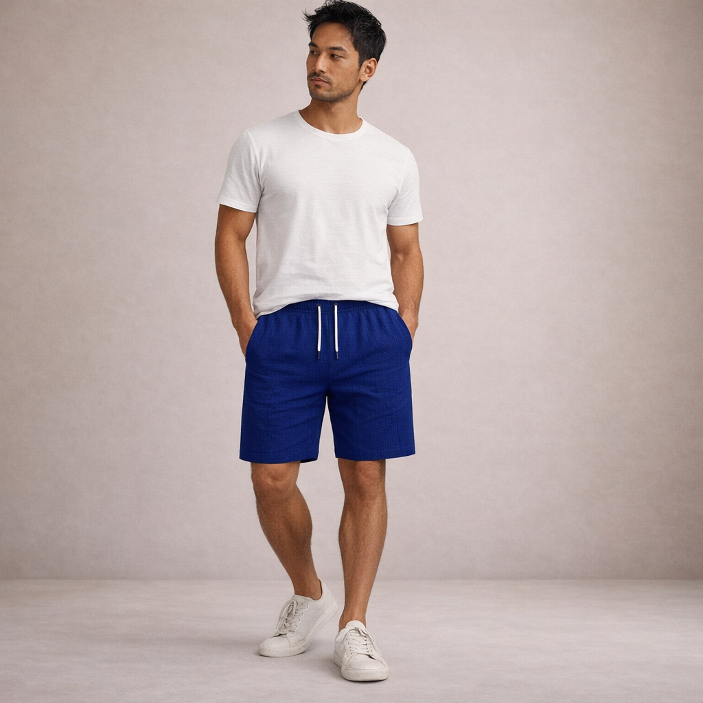 Leinen Shorts Herren | Atmungsaktive Sommerhose Lässig 8