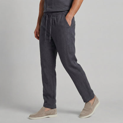 Leinenhose Herren Weites Bein Sommerhose Lässig 3