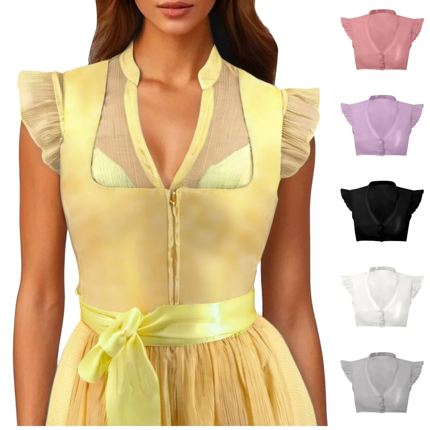 Leni Dirndl Bluse mit Volantärmeln | Trachtenbluse Damen 4