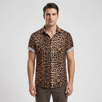 Leoprino | Herrenhemd Kurzarm mit Leopardenmuster 10