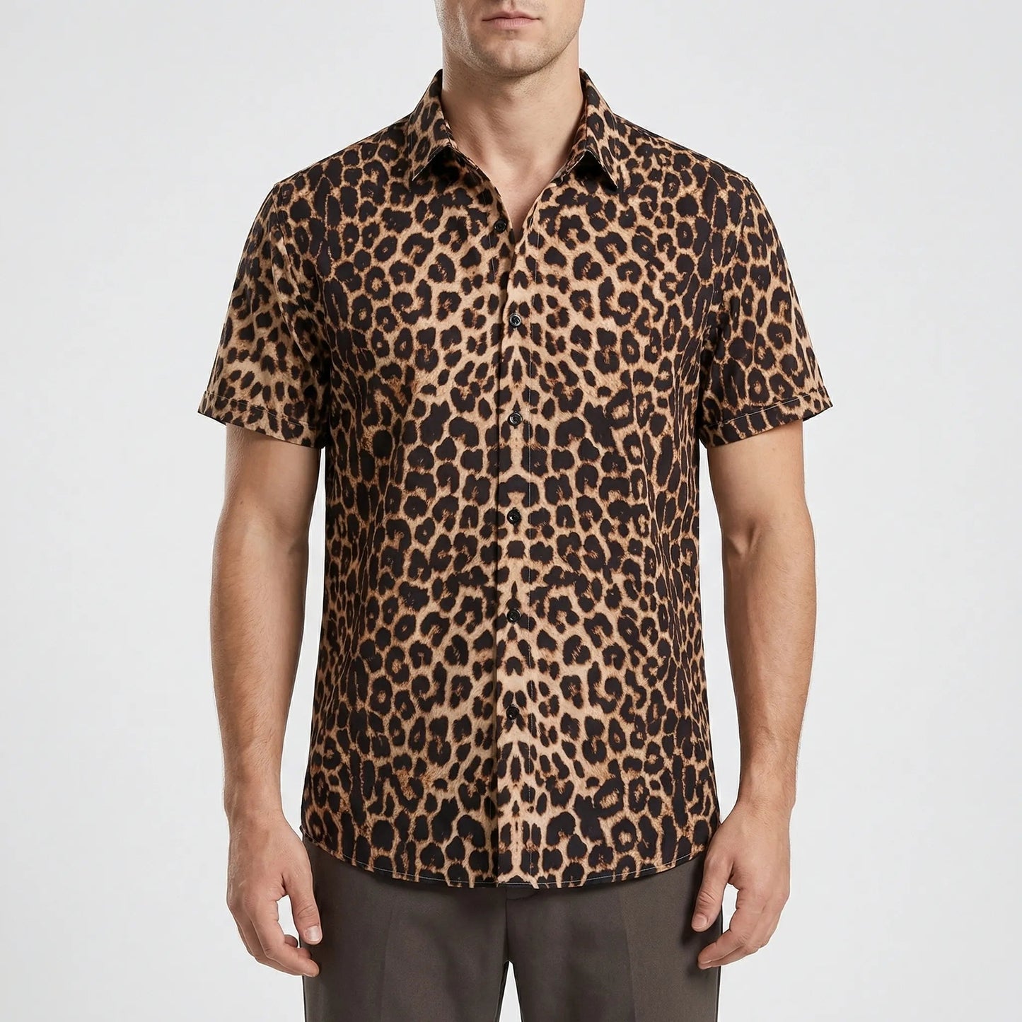 Leoprino | Herrenhemd Kurzarm mit Leopardenmuster 13