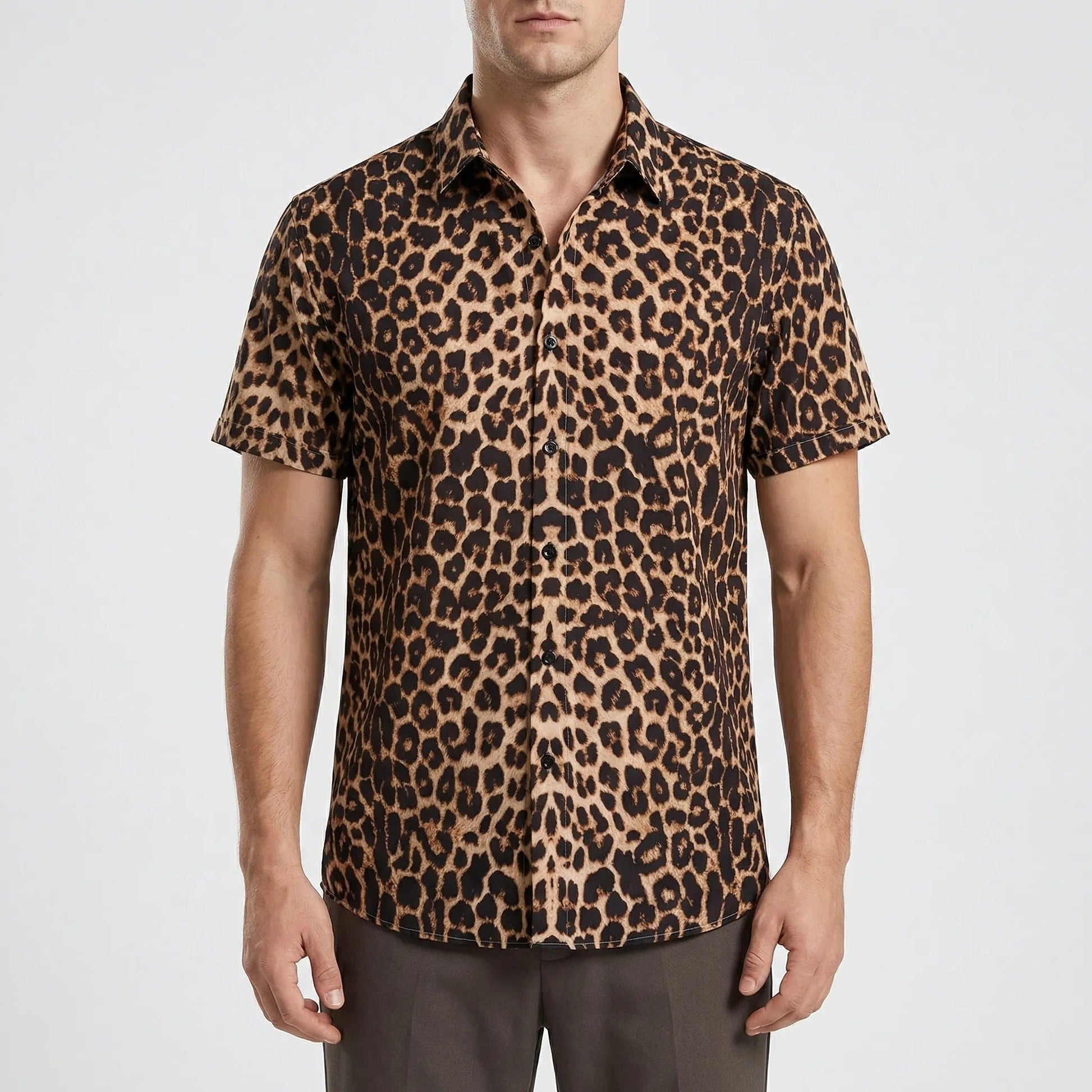 Leoprino | Herrenhemd Kurzarm mit Leopardenmuster 13