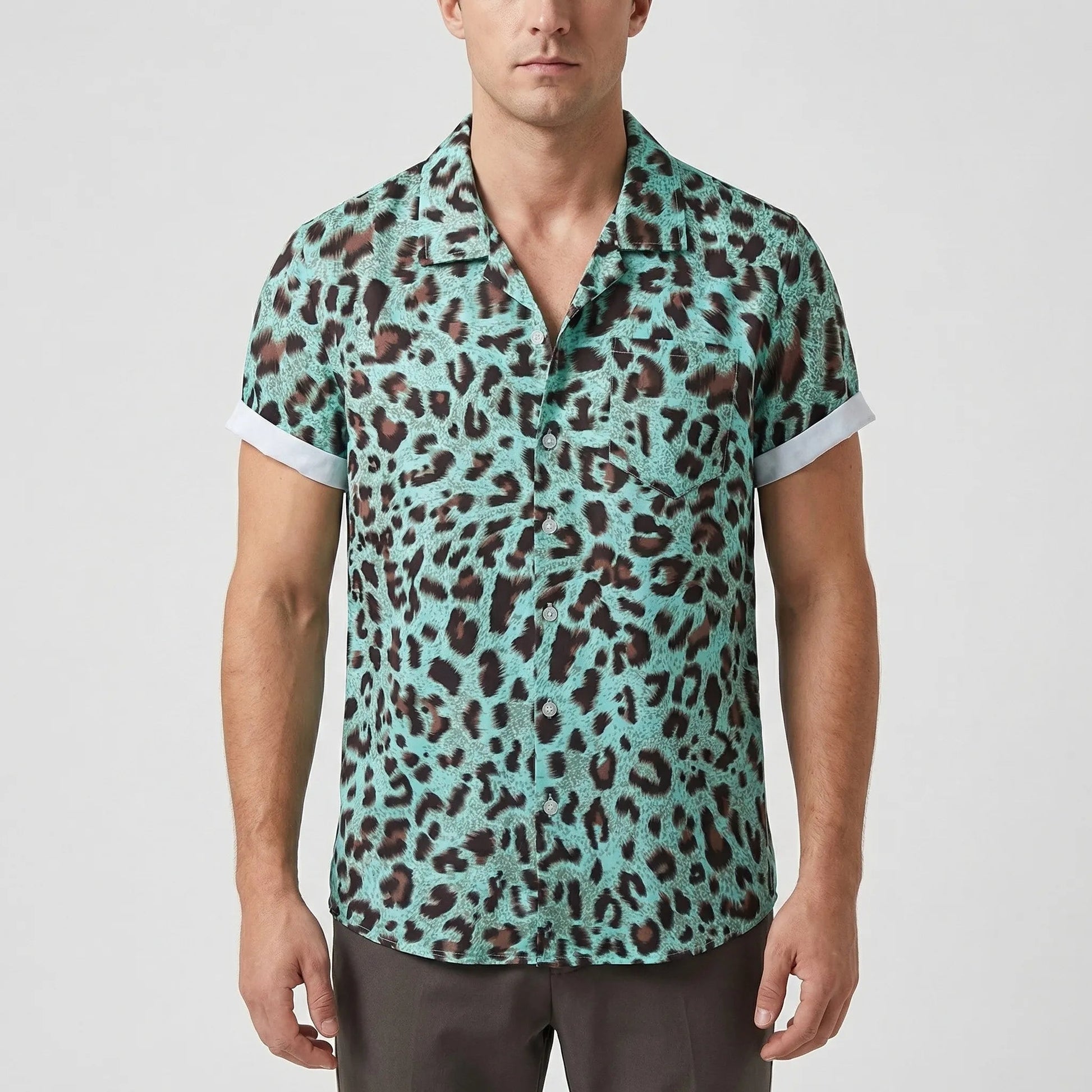 Leoprino | Herrenhemd Kurzarm mit Leopardenmuster 9