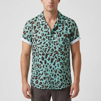 Leoprino | Herrenhemd Kurzarm mit Leopardenmuster 9
