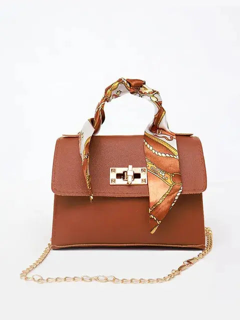 Lima Handtasche Damen | Braune Lederhandtasche mit Goldverschluss 7