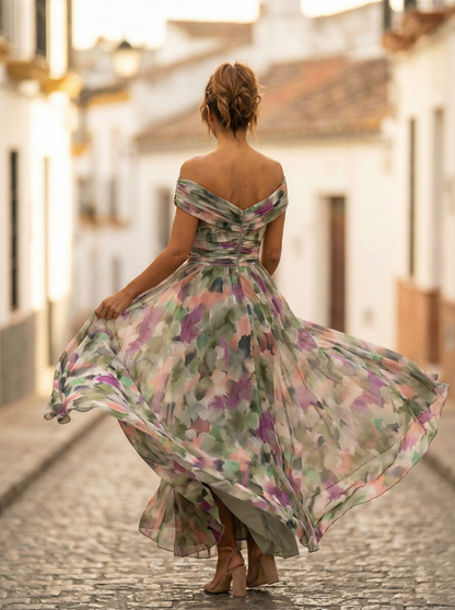 Löwe | Elegantes langes Damenkleid mit V-Ausschnitt 8