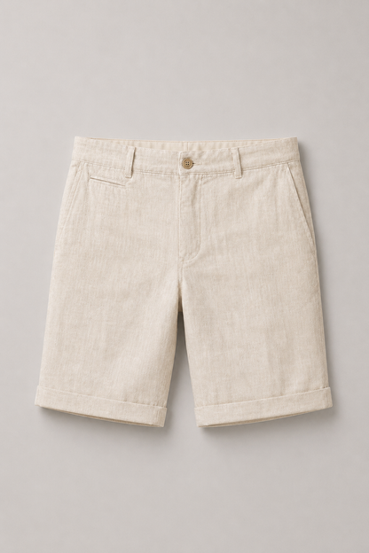 Maßgeschneiderte Leinenmischung Shorts | Herren Smart-Casual 1