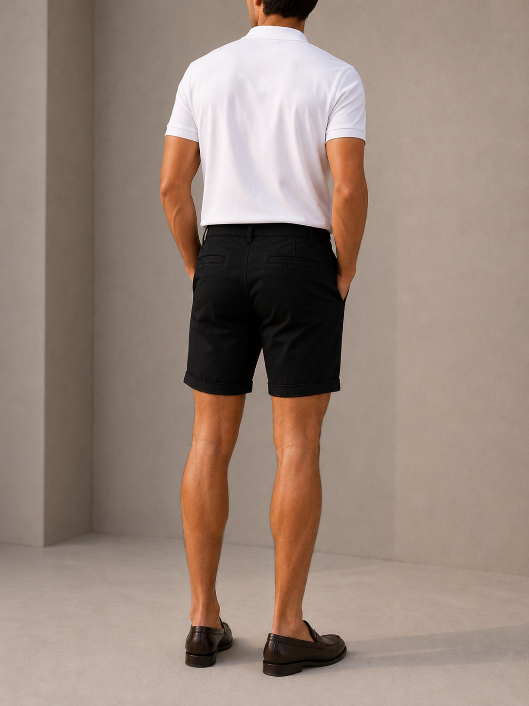 Maßgeschneiderte Shorts Herren | Leichte Polyester Twill Hose Kurz 3