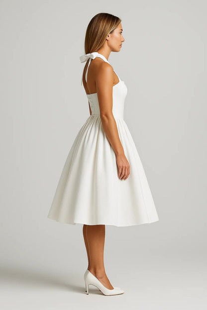 Midikleid Damen Neckholder A-Linie Festliches Kleid 1
