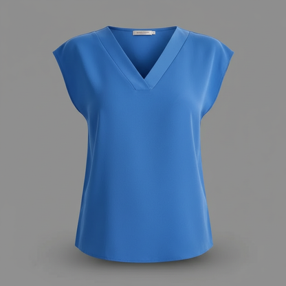 Moderne Sommerbluse Damen | V-Ausschnitt Kurzarm Blusen
