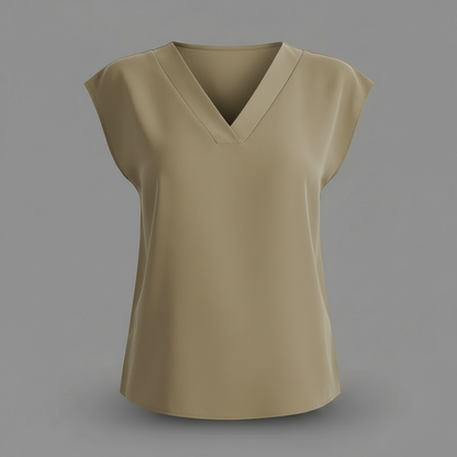 Moderne Sommerbluse Damen | V-Ausschnitt Kurzarm Blusen