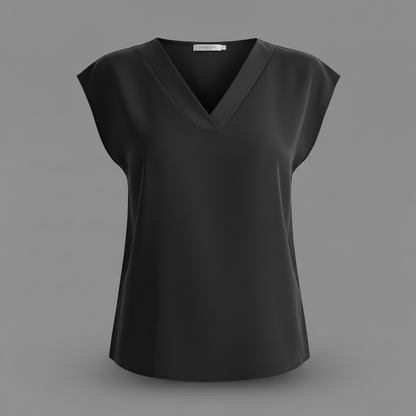 Moderne Sommerbluse Damen | V-Ausschnitt Kurzarm Blusen