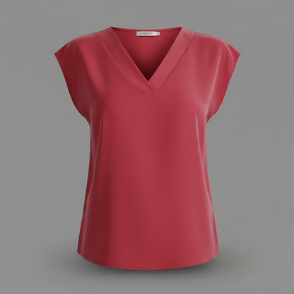 Moderne Sommerbluse Damen | V-Ausschnitt Kurzarm Blusen