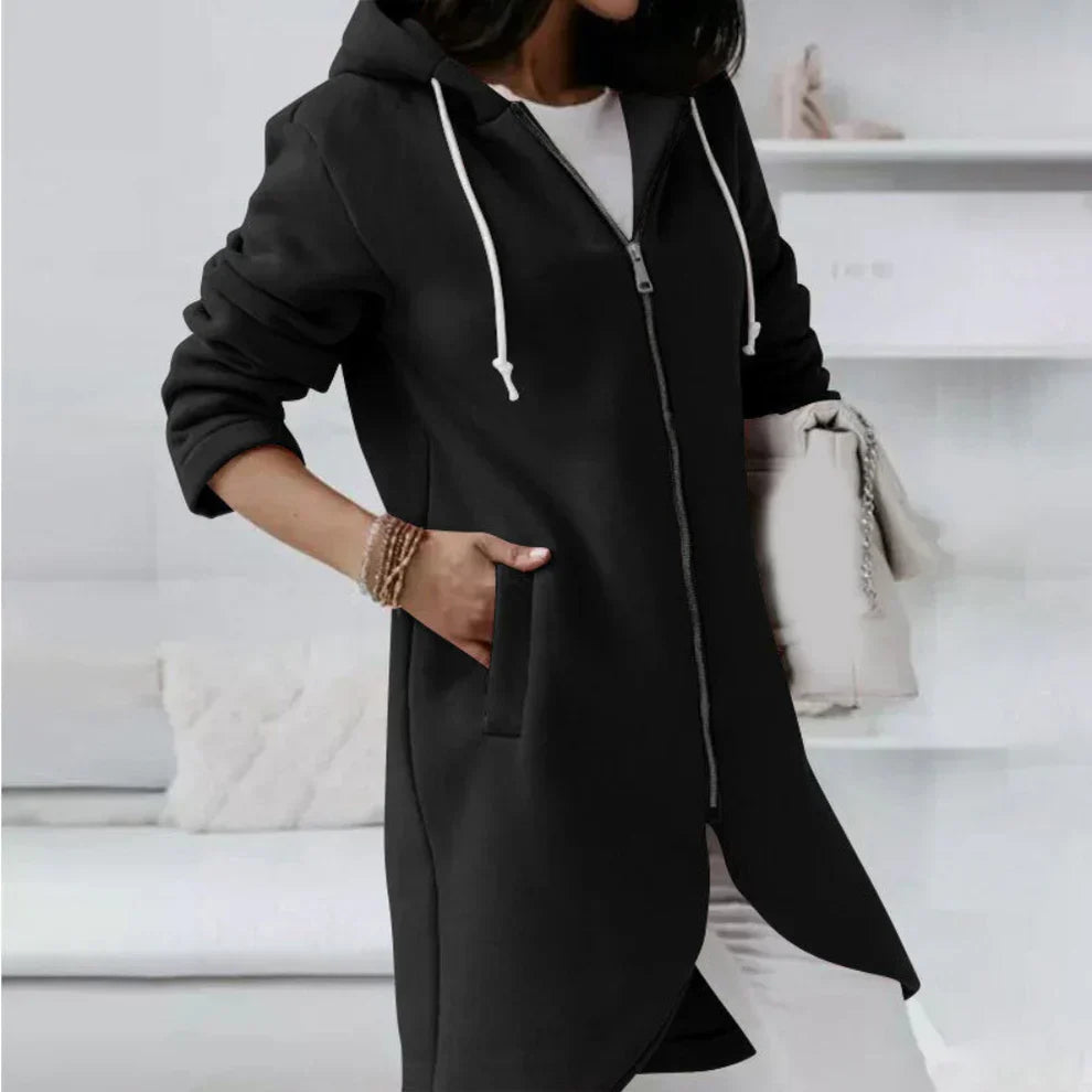 Oversize Fleecejacke Damen mit Kapuze | Warme Freizeitjacke 1