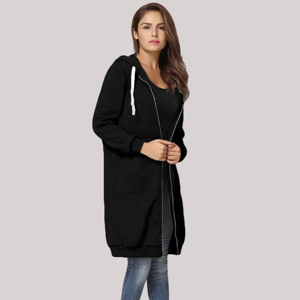 Oversize Fleecejacke Damen mit Kapuze | Warme Freizeitjacke 2