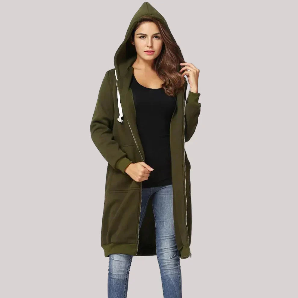 Oversize Fleecejacke Damen mit Kapuze | Warme Freizeitjacke 5