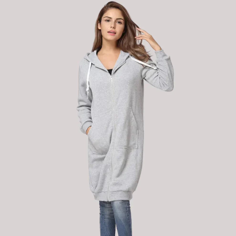 Oversize Fleecejacke Damen mit Kapuze | Warme Freizeitjacke 6