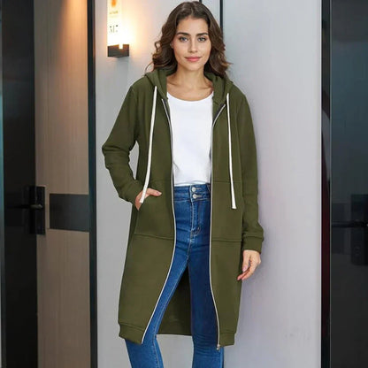 Oversize Fleecejacke Damen mit Kapuze | Warme Freizeitjacke 9