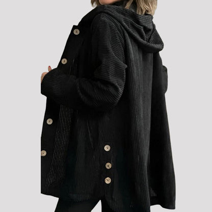 Oversized Kapuzenpullover Damen | Gemütlicher Hoodie mit Knopfleiste 1