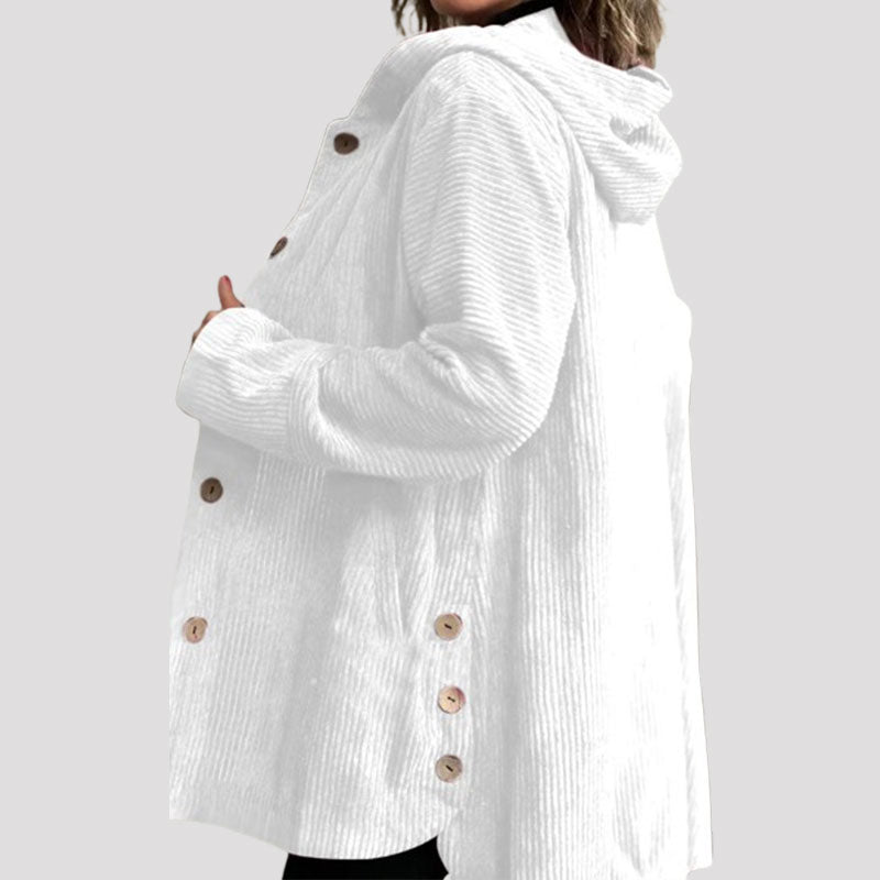 Oversized Kapuzenpullover Damen | Gemütlicher Hoodie mit Knopfleiste 3