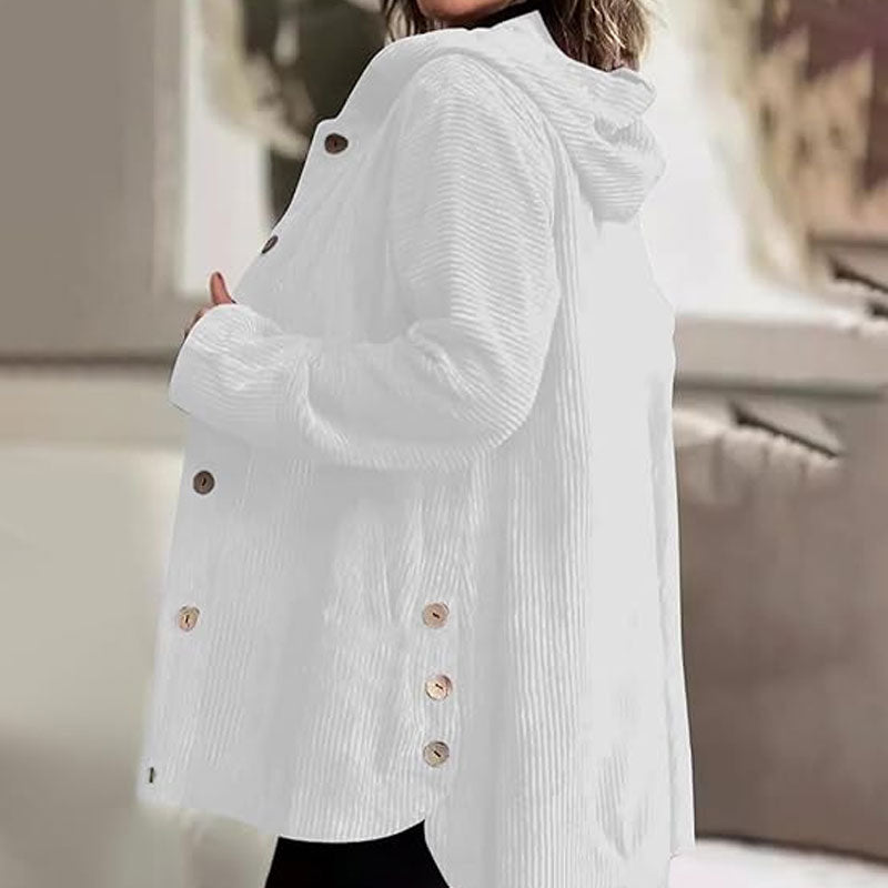 Oversized Kapuzenpullover Damen | Gemütlicher Hoodie mit Knopfleiste 5