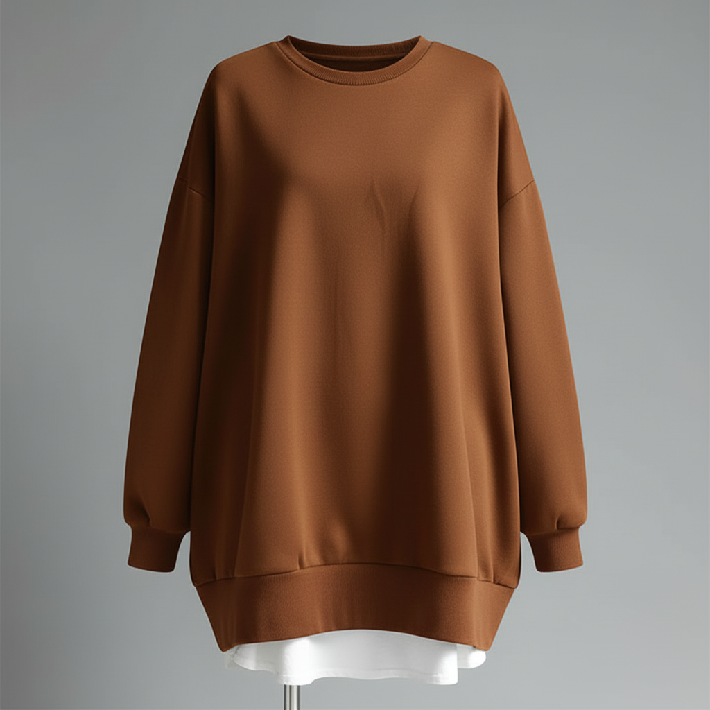 Oversized Sweatshirt Damen | Bequemer Rundhals mit langen Ärmeln