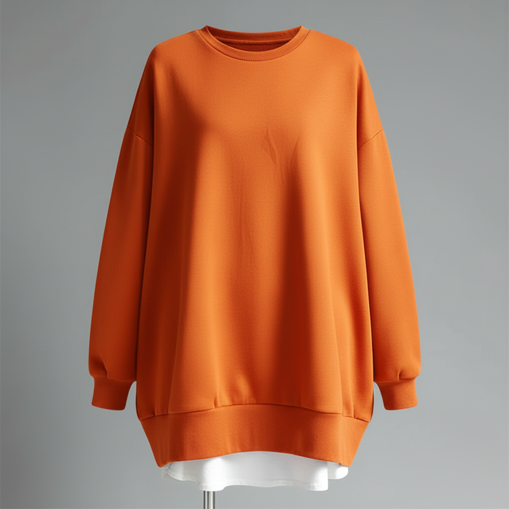 Oversized Sweatshirt Damen | Bequemer Rundhals mit langen Ärmeln