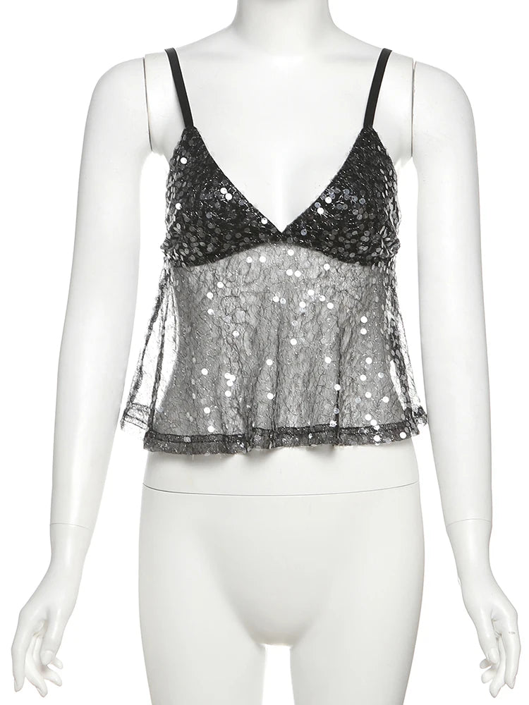 Pailletten Camisole | Sexy Damen Top 5