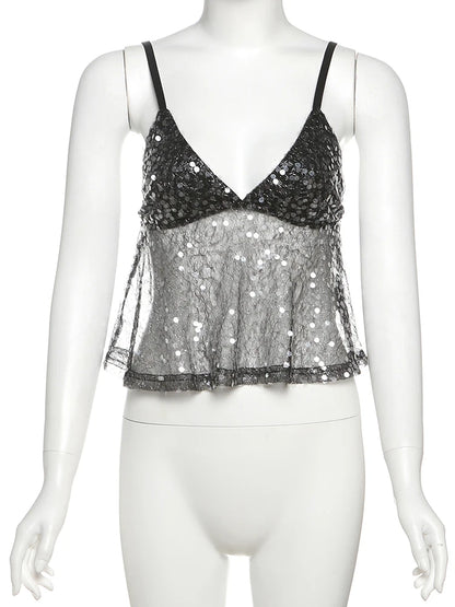 Pailletten Camisole | Sexy Damen Top 5