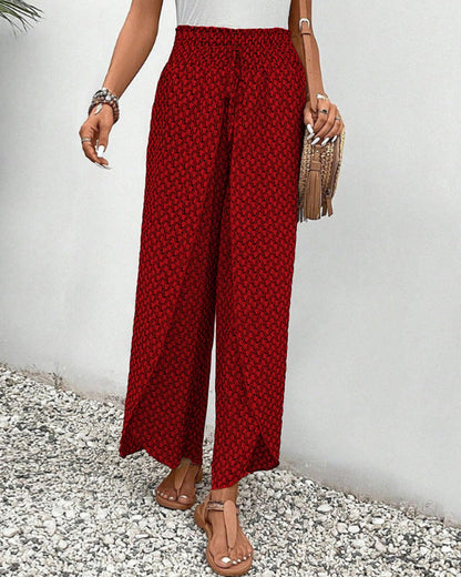 Palazzo-Hose Damen Weites Bein Geometrischer Print Sommer 5