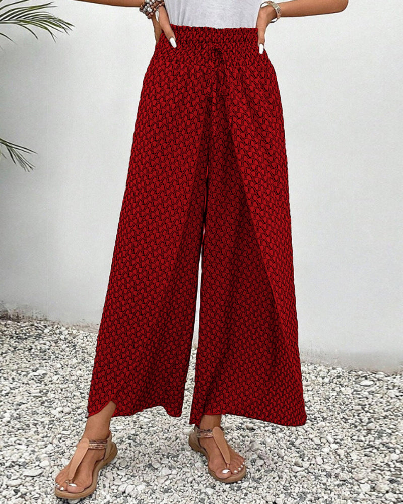 Palazzo-Hose Damen Weites Bein Geometrischer Print Sommer 6