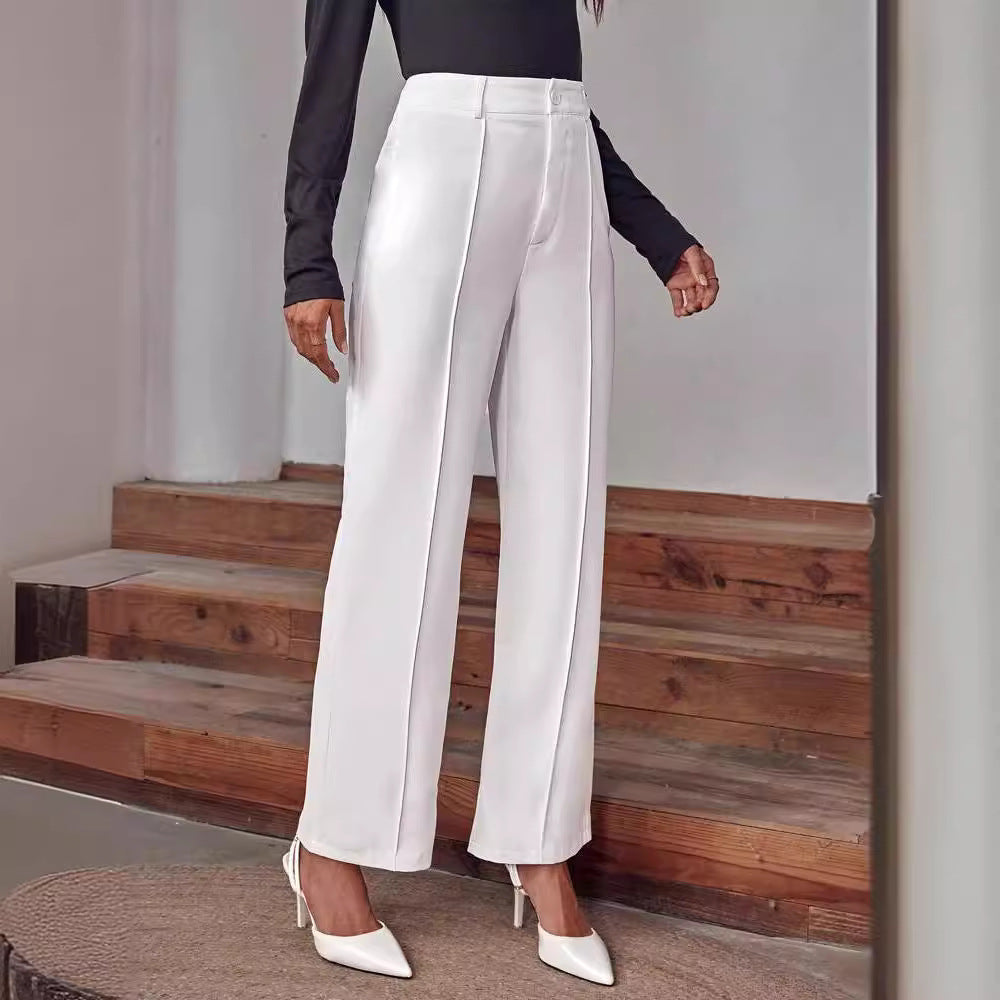 Palazzo Hose Damen High Waist Elegant Weit Beinschnitt 2